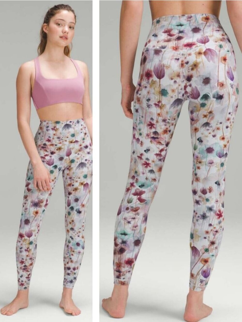 LULULEMON Align High-Rise Pant 25" Size 8 Mood Wash Floral Multi